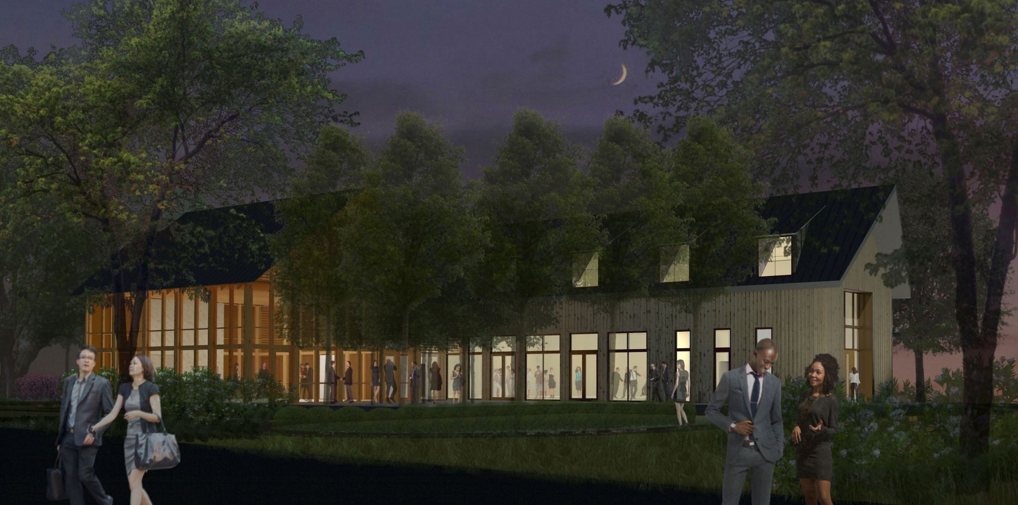 Jubilee Hall after dark